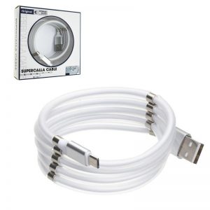 Кабель USB магнітний Supercalla Micro 1m Білий