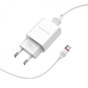 Мережевий зарядний пристрій Borofone BA20A 1 USB 2.1A Type-C Білий