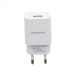 Мережевий зарядний пристрій Borofone BA20A 1 USB 2.1A Білий