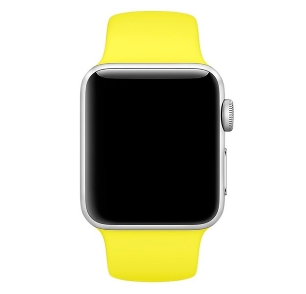 Ремінець силіконовий для Apple watch 38mm / 40mm (Жовтий / Light Yellow) - Зображення 2