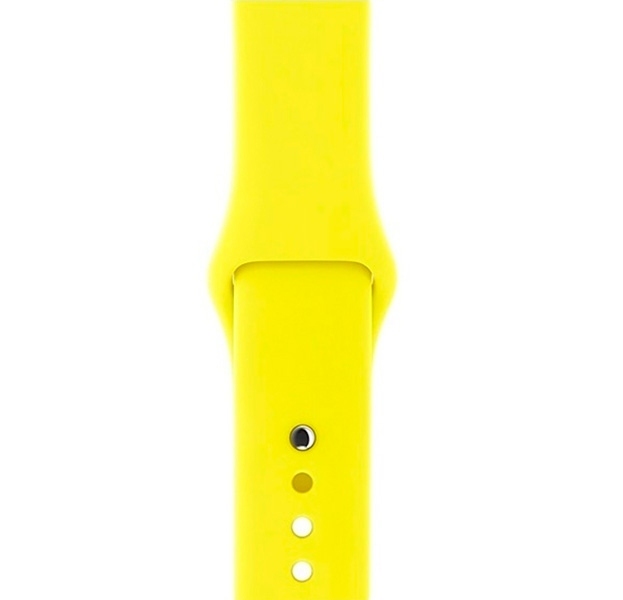 Ремінець силіконовий для Apple watch 38mm / 40mm (Жовтий / Light Yellow) - Зображення 4