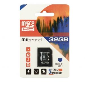 Карта пам'яті Mibrand microSDHC (UHS-1) 32Gb class 10 (адаптер SD)