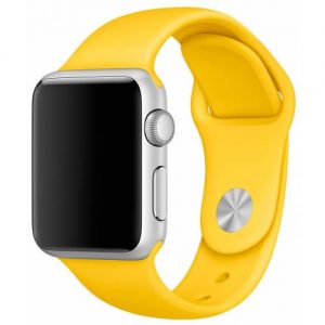 Ремінець силіконовий для Apple watch 38mm / 40mm (Жовтий / Yellow)