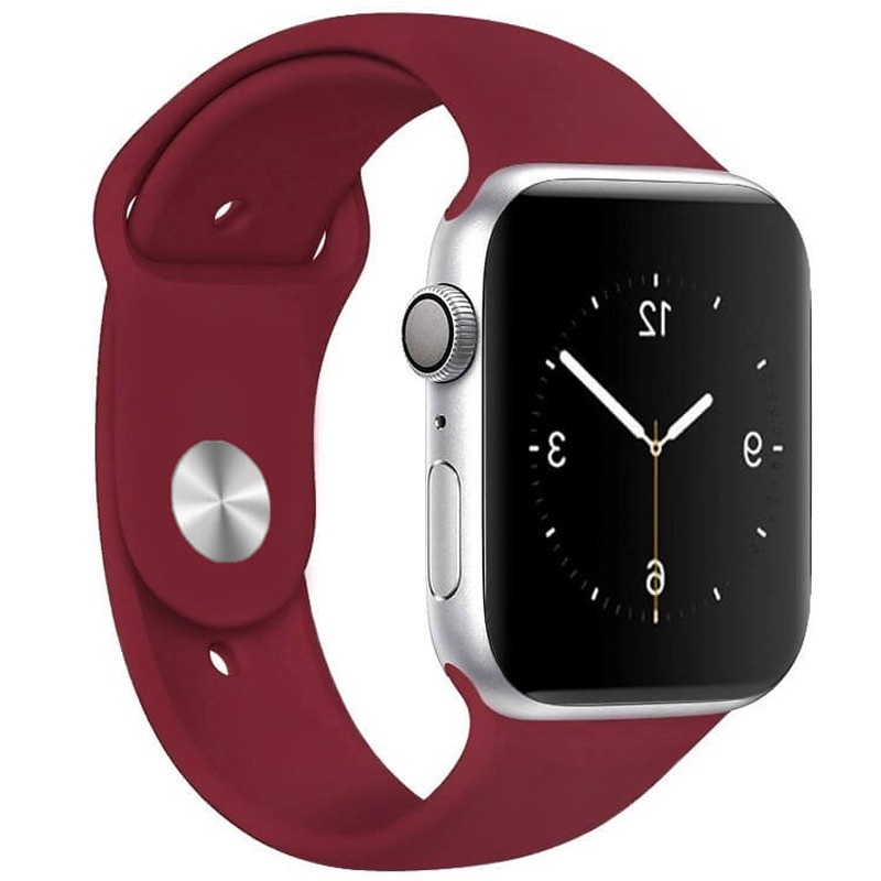 Ремінець силіконовий для Apple watch 42mm / 44mm (Марсала / Marsala) - Зображення 4