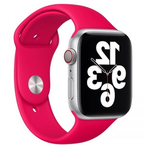 Ремінець силіконовий для Apple watch 42mm / 44mm (Рожевий / Bright pink)