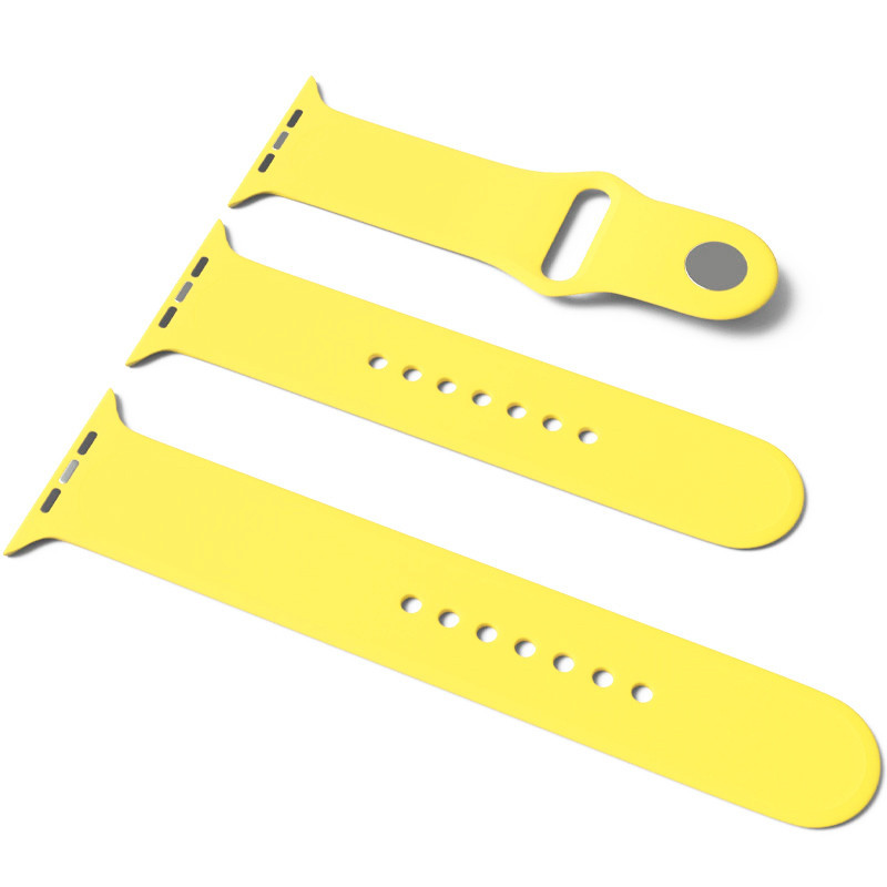 Ремінець силіконовий для Apple watch 38mm / 40mm (Жовтий / Light Yellow) - Зображення 3