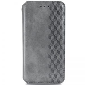 Чохол книжка шкіряний GETMAN Cubic (PU) для Xiaomi Redmi Note 10 (Сірий)