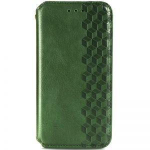 Чохол книжка шкіряний GETMAN Cubic (PU) для Xiaomi Redmi Note 10 (Зелений)