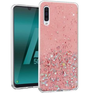 Чохол Star Glitter для Samsung Galaxy A50 (A505F) / A50s / A30s (Прозорий / Рожевий)