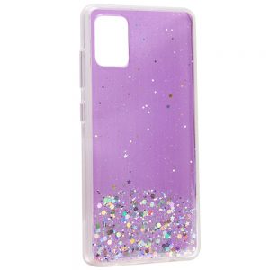 Чохол Star Glitter для Samsung Galaxy A51 (Прозорий / Бузковий)