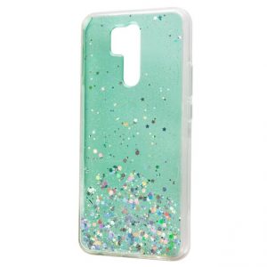 Чохол Star Glitter для Xiaomi Redmi 9 (Прозорий / М'ятний)