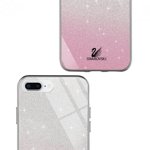 Чохол скляний Swarovski для Apple iPhone 7 plus / 8 plus (5.5") (Рожевий) - Зображення 4