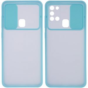 Чохол Camshield mate TPU зі шторкою для камери для Samsung Galaxy A21s (Бірюзовий)