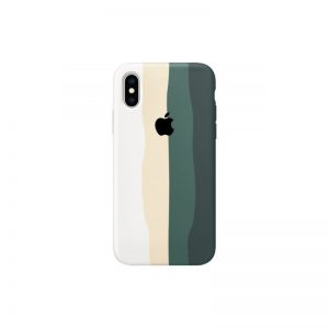 Чохол Silicone Full Rainbow для iPhone X/XS (Жовтий / Блакитний)