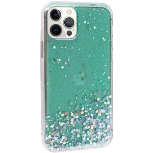 Чохол Star Glitter для Apple iPhone 12 Pro / 12 (6.1 ") (Прозорий / М'ятний)
