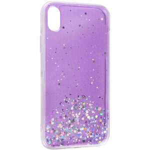 Чохол Star Glitter для Apple iPhone XR (6.1 ") (Прозорий / Бузковий)