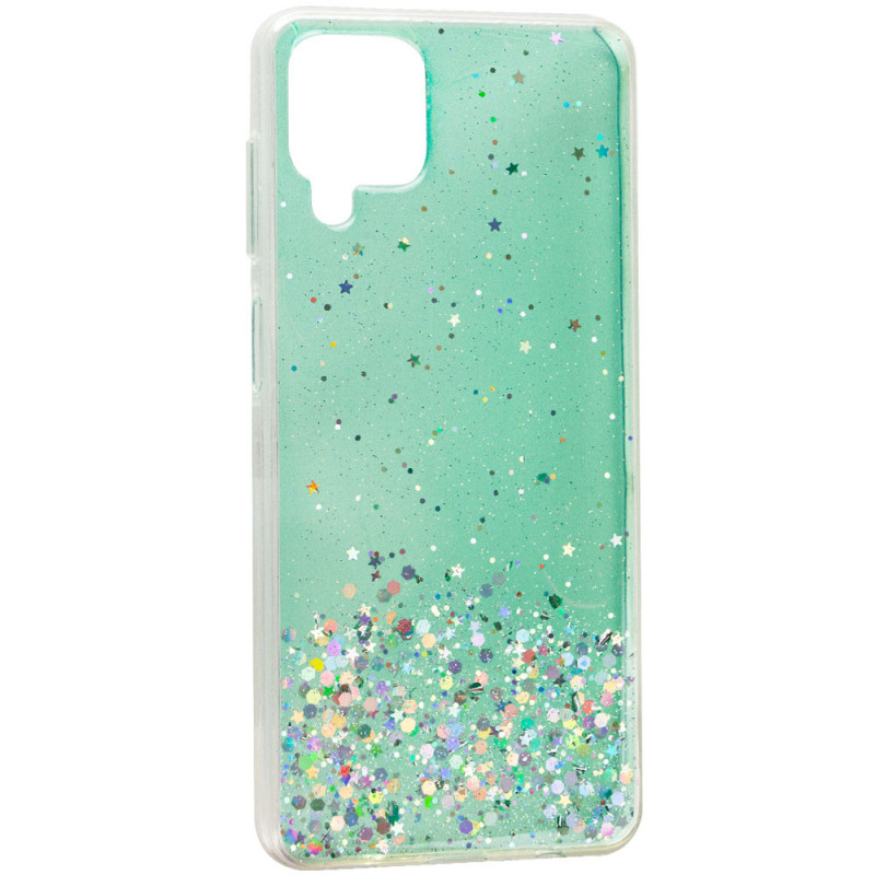 Чохол Star Glitter для Samsung Galaxy A12 (Прозорий / М'ятний)