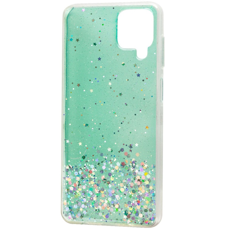 Чохол Star Glitter для Samsung Galaxy A12 (Прозорий / М'ятний) - Зображення 2