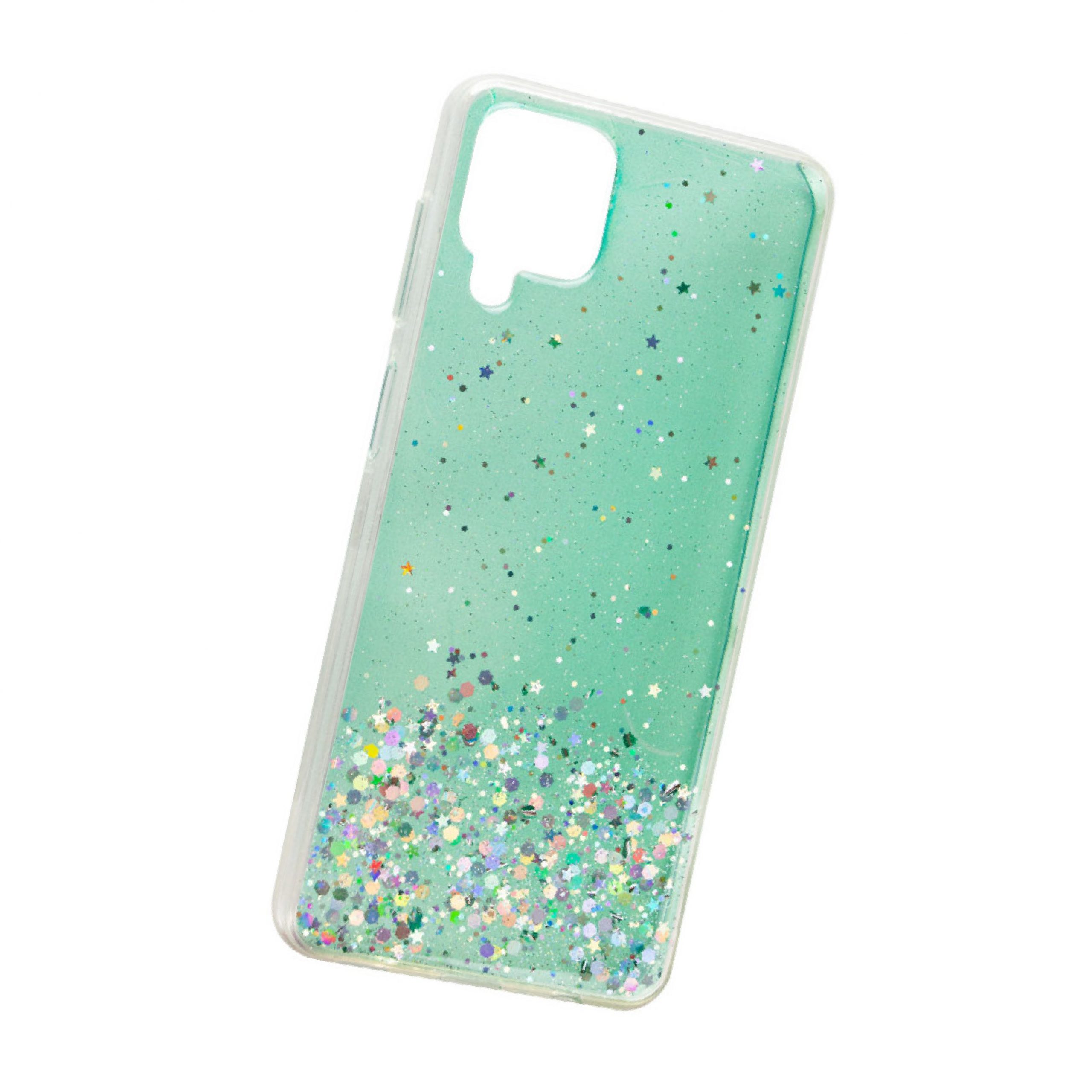 Чохол Star Glitter для Samsung Galaxy A12 (Прозорий / М'ятний) - Зображення 4