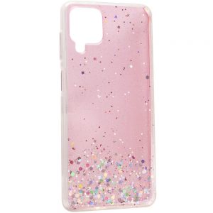 Чохол Star Glitter для Samsung Galaxy A12 (Прозорий / Рожевий)