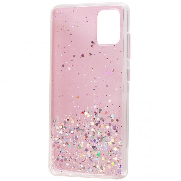 Чохол Star Glitter для Samsung Galaxy A31 (Прозорий / Рожевий) - Зображення 4