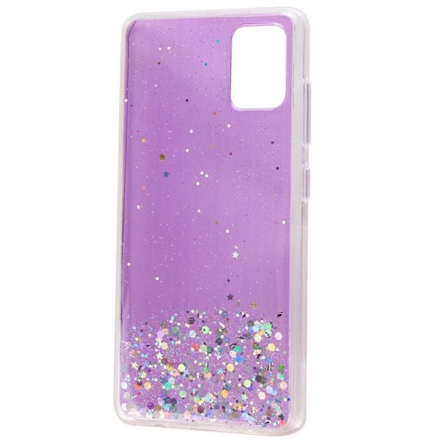 Чохол Star Glitter для Samsung Galaxy A31 (Прозорий / Бузковий) - Зображення 4