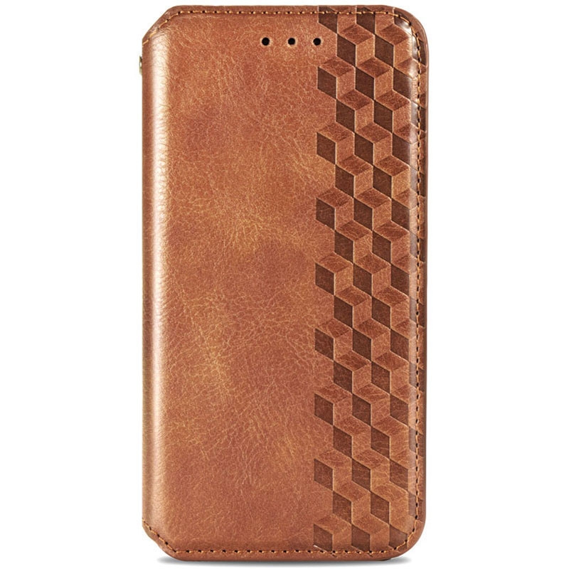 Чохол книжка шкіряний GETMAN Cubic (PU) для Xiaomi Redmi Note 10 (Коричневий)
