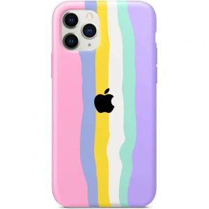 Чохол Silicone Full Rainbow для iPhone 11 (Червоний / Фіолетовий)