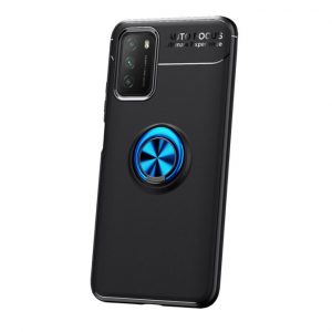 Чохол Deen ColorRing під магнітний тримач (opp) для Xiaomi Poco M3 (Чорний / Синій)