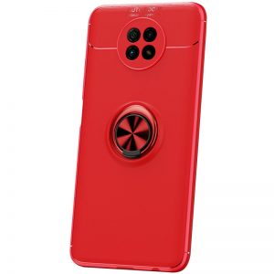 Чохол Deen ColorRing під магнітний тримач (opp) для Xiaomi Redmi Note 9 5G / Note 9T (Червоний / Червоний)