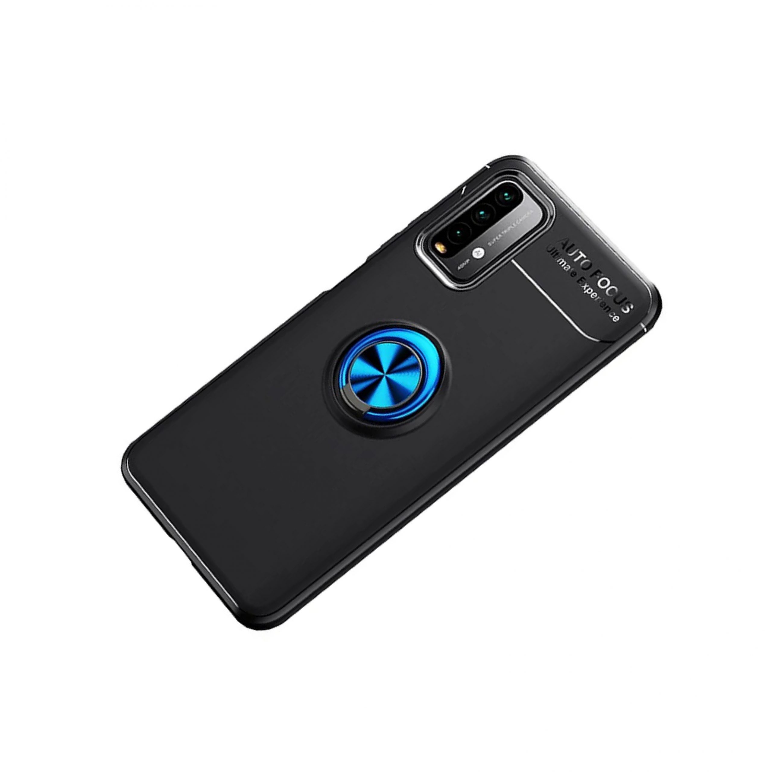 Чохол Deen ColorRing під магнітний тримач (opp) для Xiaomi Redmi Note 9 5G / Note 9T (Чорний / Синій) - Зображення 3