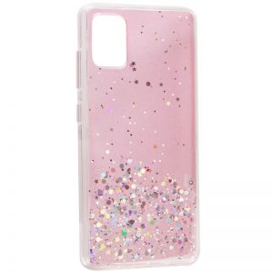 Чохол Star Glitter для Samsung Galaxy A02s (Прозорий / Рожевий)