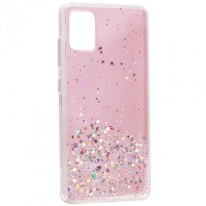 Чохол Star Glitter для Samsung Galaxy A51 (Прозорий / Рожевий)
