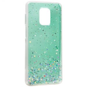 Чохол Star Glitter для Xiaomi Redmi Note 9s / Note 9 Pro (Прозорий / М'ятний)