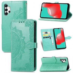 Чохол книжка шкіряний Art з візитницею для Samsung Galaxy A52 4G / A52 5G (Бірюзовий)