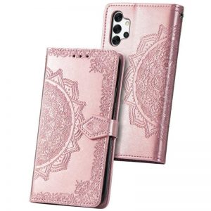 Чохол книжка шкіряний Art з візитницею для Samsung Galaxy A52 4G / A52 5G (Рожевий)
