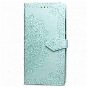 Чохол книжка шкіряний Art з візитницею для Xiaomi Redmi 9T/Poco M3 (Бірюзовий)