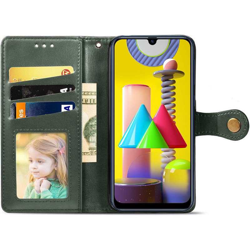 Чохол книжка шкіряний GETMAN Gallant (PU) для Xiaomi Redmi Note 9 5G / Note 9T (Зелений) - Зображення 2
