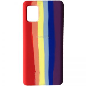 Чохол Silicone Full Rainbow для Samsung Galaxy A31 (Червоний/Фіолетовий)