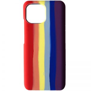 Чохол Silicone Full Rainbow для Xiaomi Mi 11 Lite (Червоний/Фіолетовий)