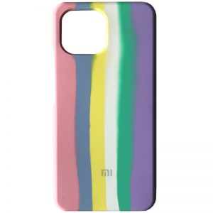 Чохол Silicone Full Rainbow для Xiaomi Mi 11 Lite (Рожевий / Бузковий)