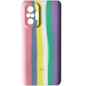 Чохол Silicone Full Rainbow для Xiaomi Redmi Note 10 Pro / 10 Pro Max (Рожевий / Бузковий)