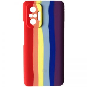 Чохол Silicone Full Rainbow для Xiaomi Redmi Note 10 Pro / 10 Pro Max (Червоний / Фіолетовий)