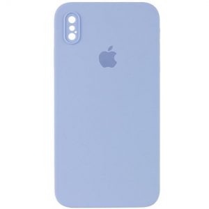 Чохол Silicone Square Full Camera Protective (AA) для Apple iPhone XS Max (Блакитний / Mist blue)