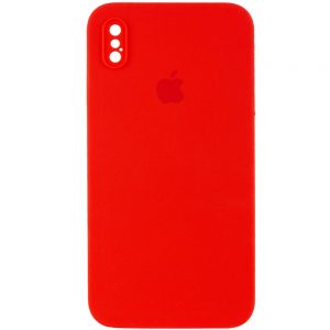 Чохол Silicone Square Full Camera Protective (AA) для Apple iPhone XS Max (Червоний / Red)