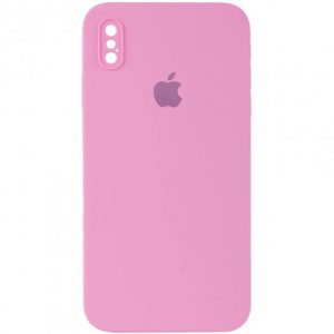 Чохол Silicone Square Full Camera Protective (AA) для Apple iPhone XS Max (Рожевий / Light pink)