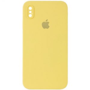 Чохол Silicone Square Full Camera Protective (AA) для Apple iPhone XS Max (Жовтий / Canary Yellow)