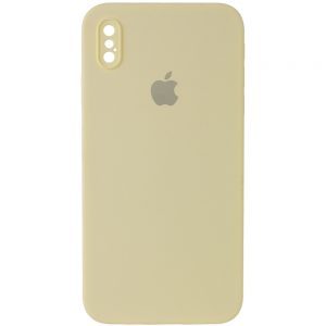 Чохол Silicone Square Full Camera Protective (AA) для Apple iPhone XS Max (Жовтий / Mellow Yellow)