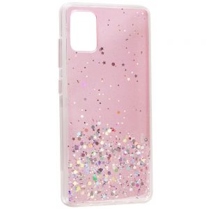 Чохол Star Glitter для Samsung Galaxy A52 (Прозорий / Рожевий)