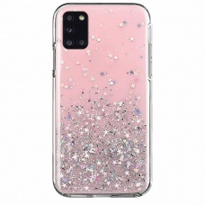 Чохол Star Glitter для Samsung Galaxy A71 (Прозорий / Рожевий)